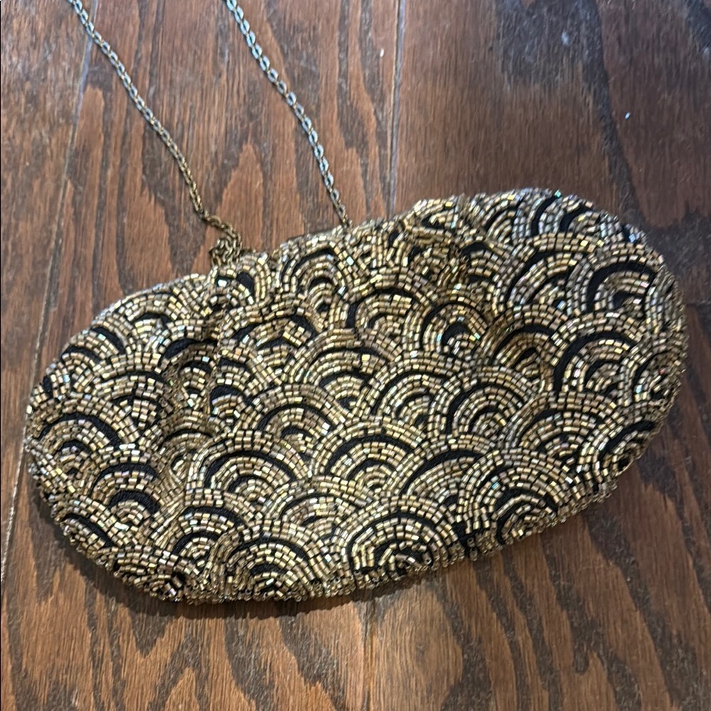 Miss Albright beaded evening bag with chain shoulder strap